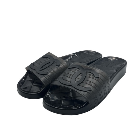 CHANEL PVC Transparent CC Flat Slide Sandals AUTHENTIC Size 36 - Picture 1 of 15